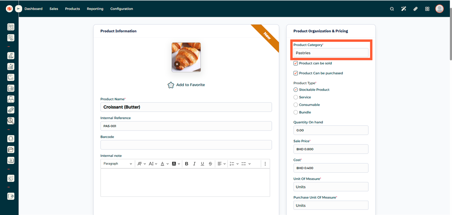 Step 2 - Create New Product