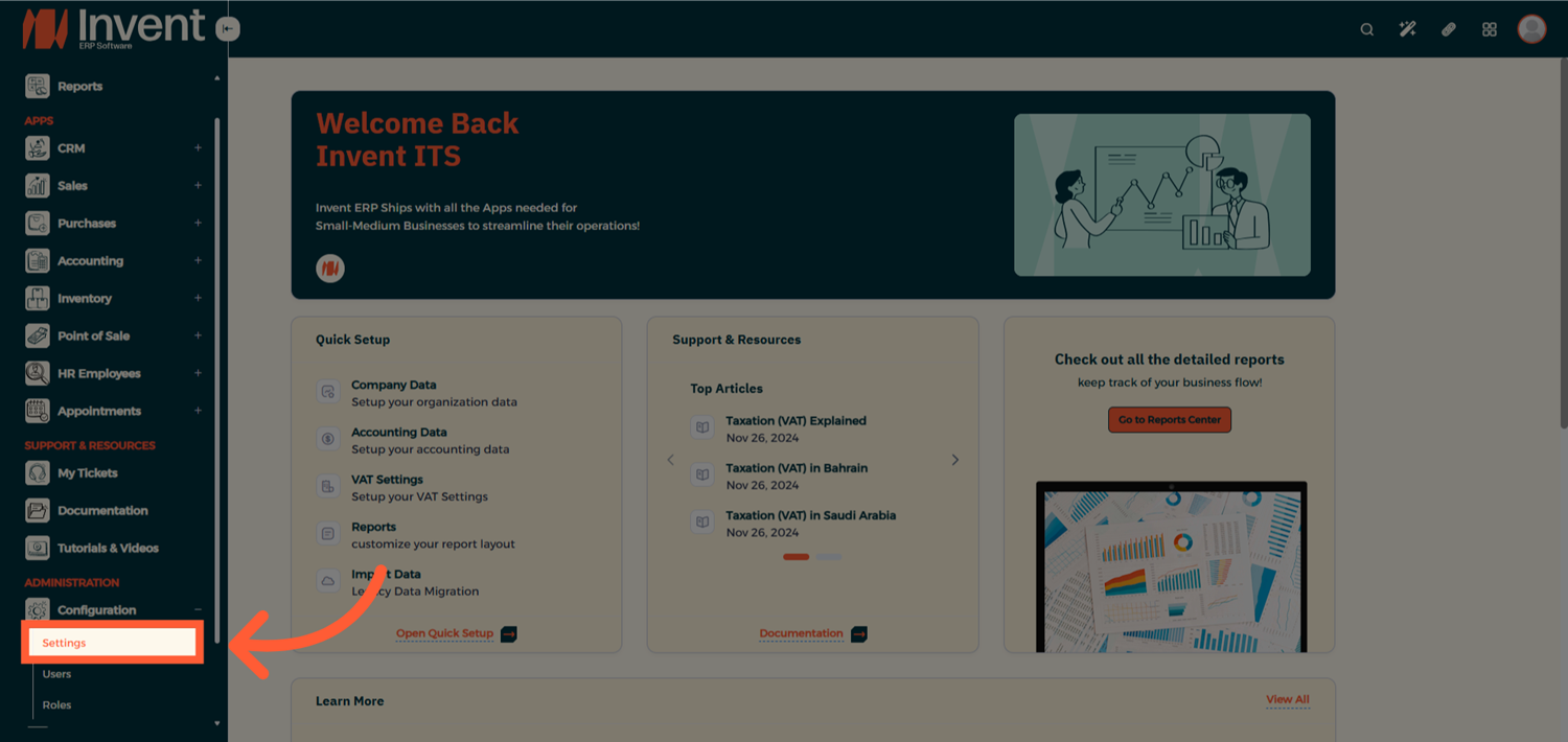 Step 3 - Enable VAT Barcode