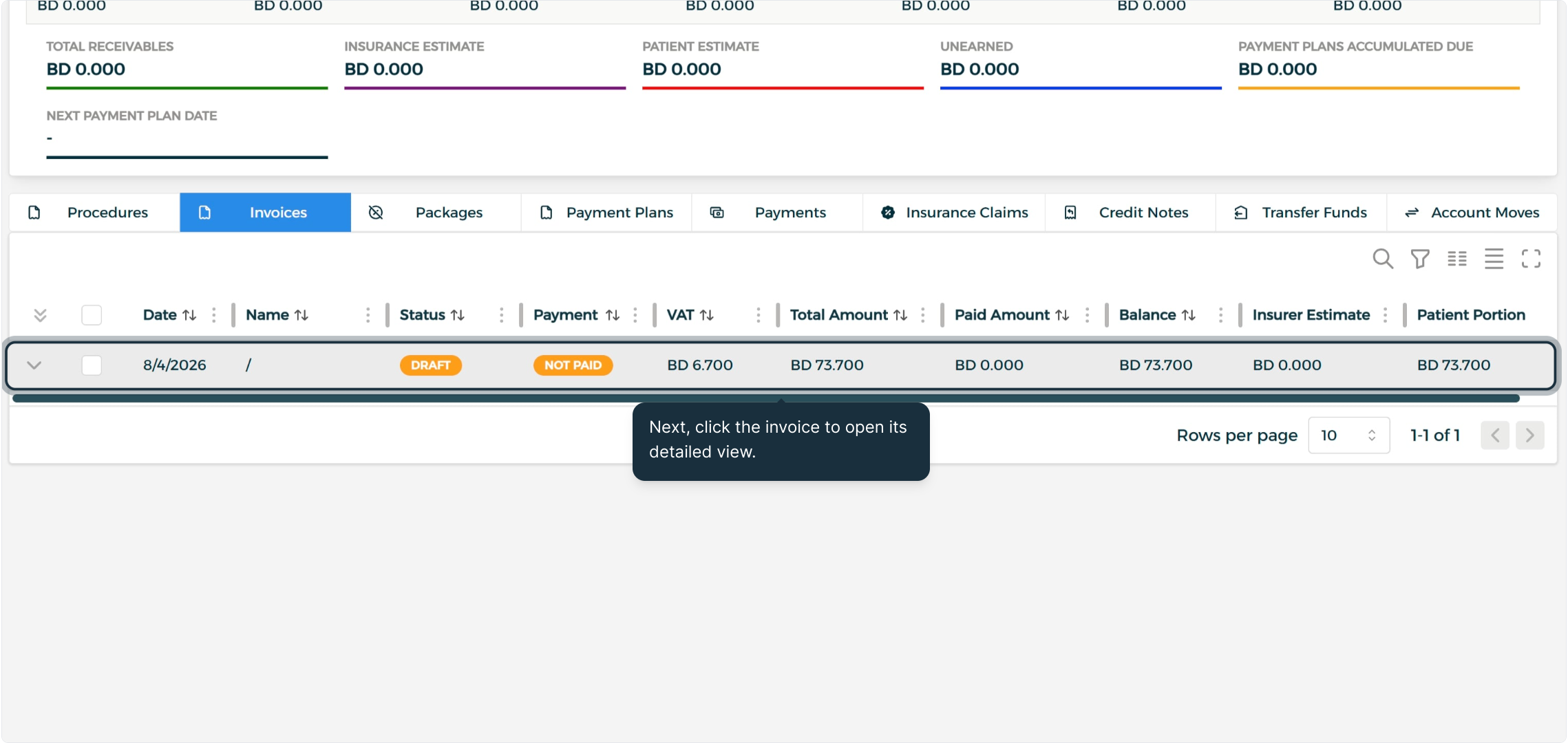 Step 3 - Open an Invoice